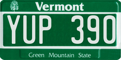 VT license plate YUP390