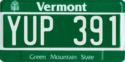 VT license plate YUP391