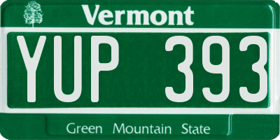 VT license plate YUP393