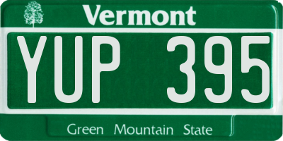 VT license plate YUP395