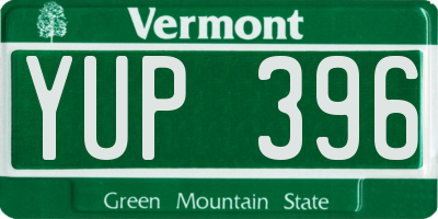 VT license plate YUP396