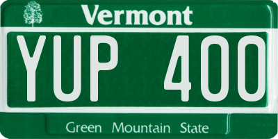 VT license plate YUP400