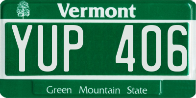 VT license plate YUP406