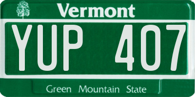 VT license plate YUP407