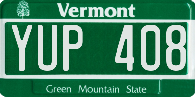 VT license plate YUP408