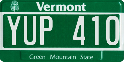 VT license plate YUP410