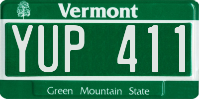 VT license plate YUP411