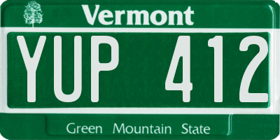 VT license plate YUP412