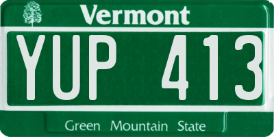VT license plate YUP413
