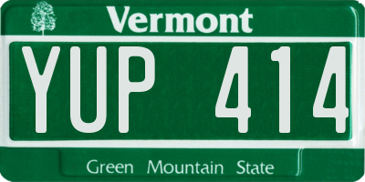 VT license plate YUP414