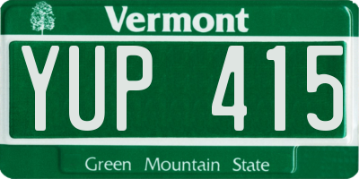 VT license plate YUP415