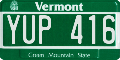 VT license plate YUP416