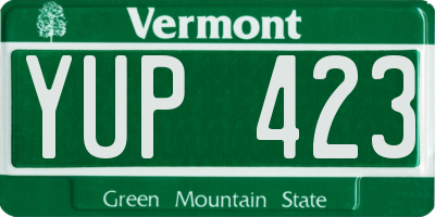 VT license plate YUP423