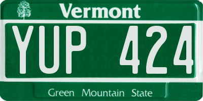 VT license plate YUP424