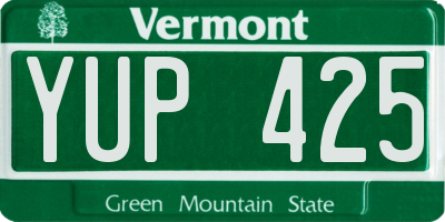 VT license plate YUP425