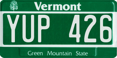 VT license plate YUP426