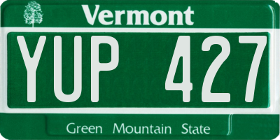 VT license plate YUP427