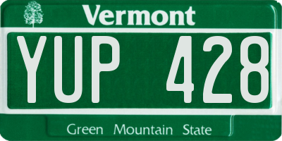 VT license plate YUP428
