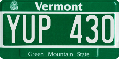 VT license plate YUP430