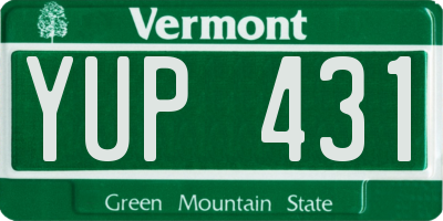 VT license plate YUP431