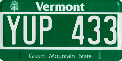 VT license plate YUP433
