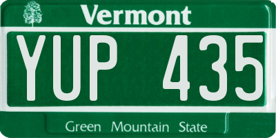 VT license plate YUP435