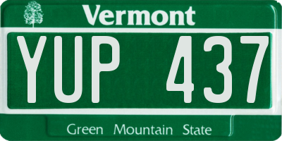 VT license plate YUP437