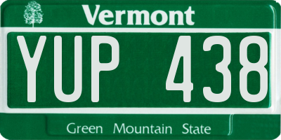 VT license plate YUP438