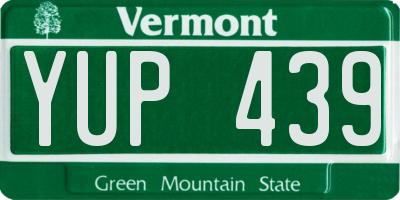 VT license plate YUP439