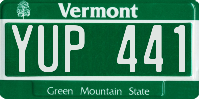 VT license plate YUP441