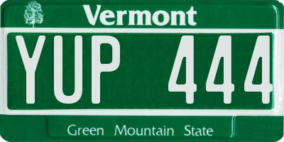 VT license plate YUP444