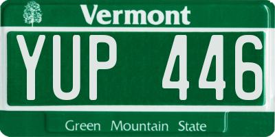 VT license plate YUP446