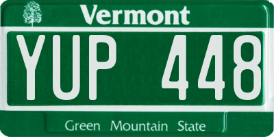 VT license plate YUP448