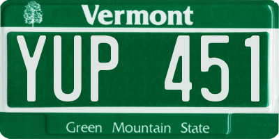 VT license plate YUP451