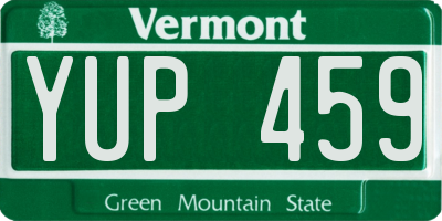 VT license plate YUP459