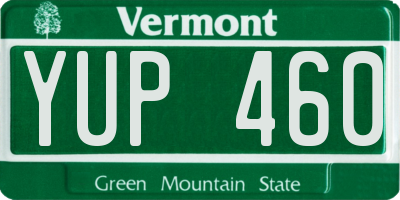 VT license plate YUP460