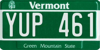 VT license plate YUP461