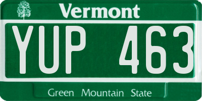 VT license plate YUP463