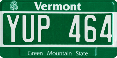 VT license plate YUP464