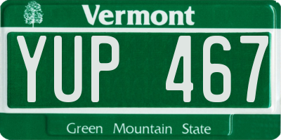 VT license plate YUP467