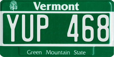 VT license plate YUP468