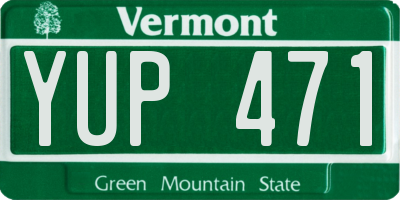 VT license plate YUP471