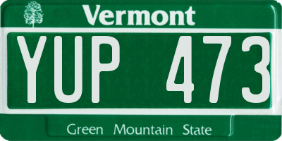 VT license plate YUP473