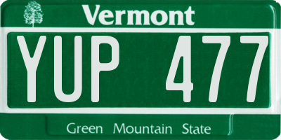 VT license plate YUP477