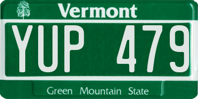VT license plate YUP479