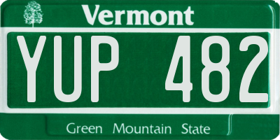 VT license plate YUP482