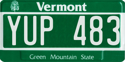 VT license plate YUP483
