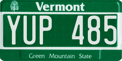 VT license plate YUP485