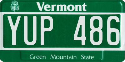 VT license plate YUP486