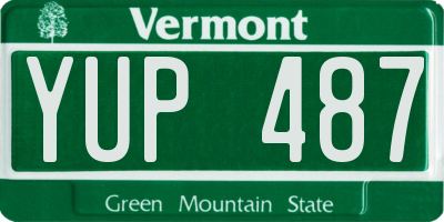 VT license plate YUP487